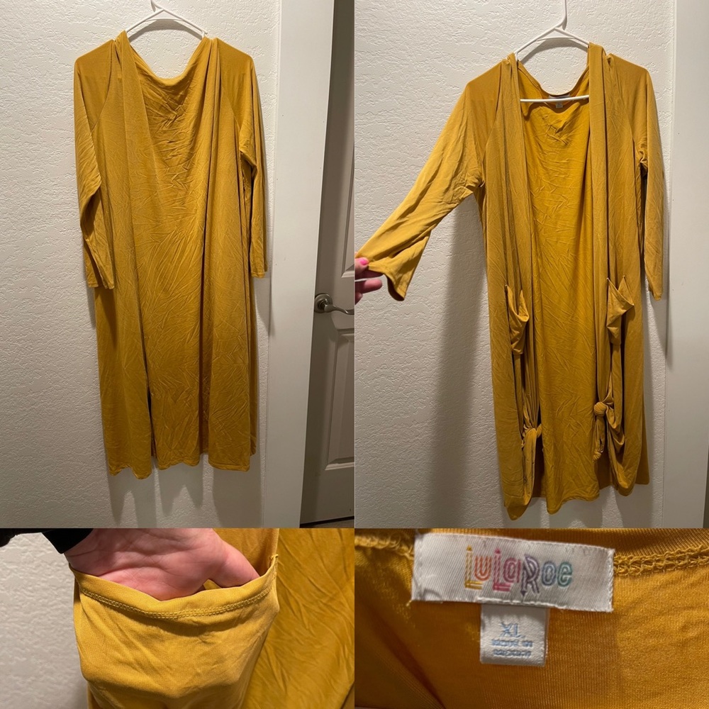 Mustard XL LuLaRoe cardigan! Has pockets! Long! Great for fall!